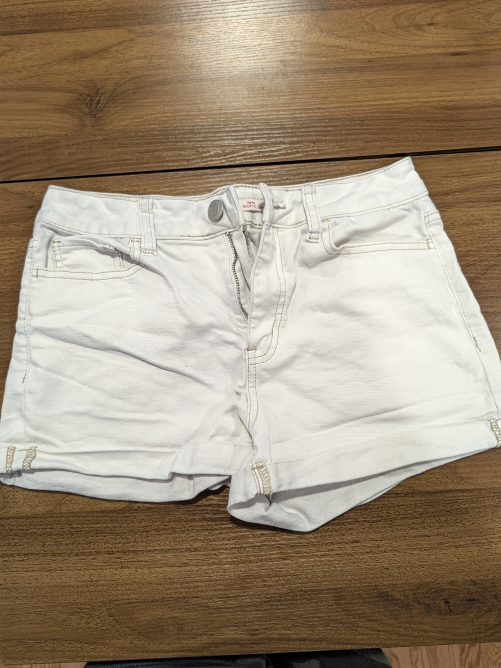 White Women's Denim Shorts - Highrise Shortie